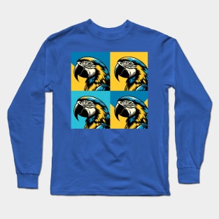 Pop Blue And Yellow Macaw Art - Cool Birds Long Sleeve T-Shirt